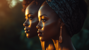 The Image Shows Two West African Women in Profile